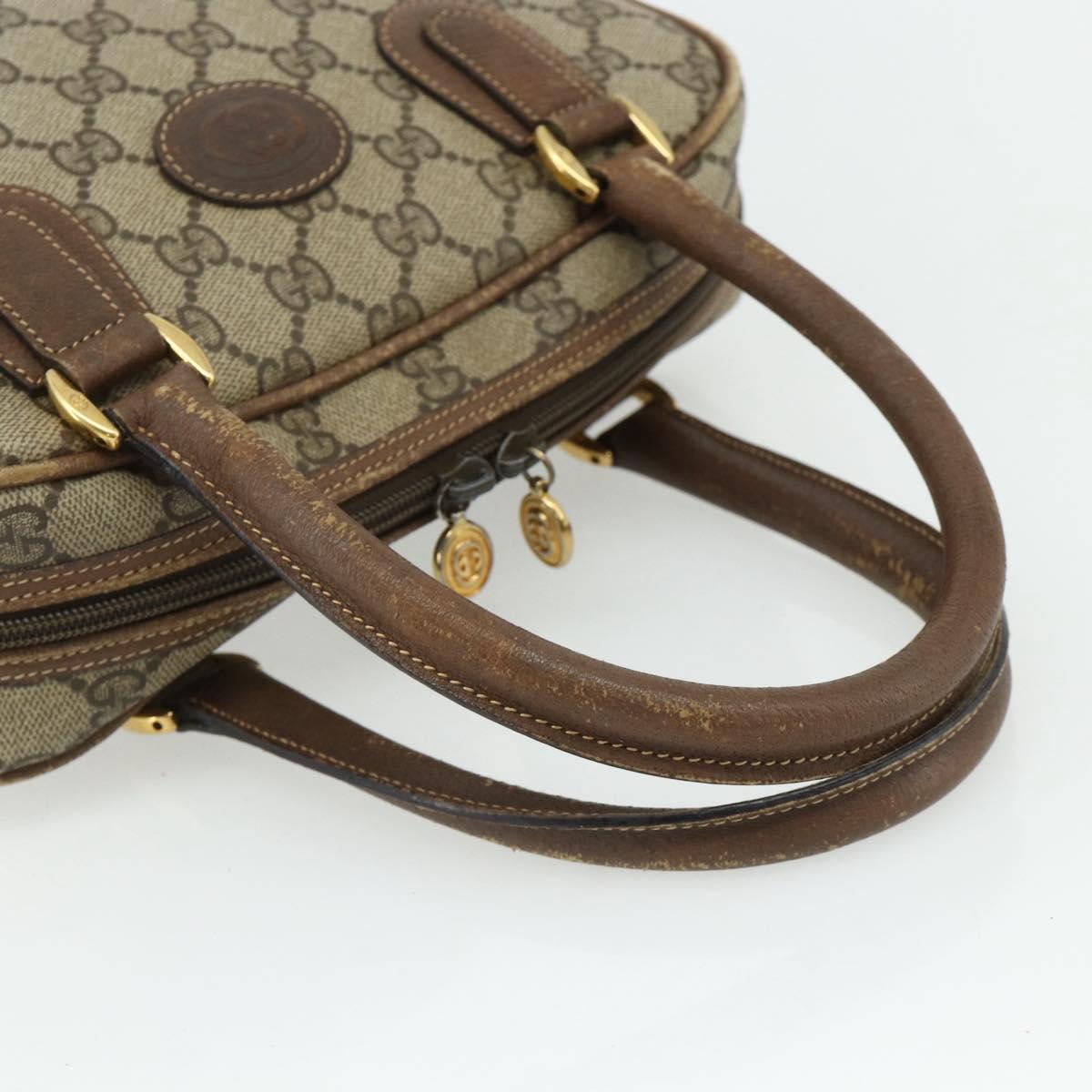 GUCCI GG Supreme Hand Bag PVC Beige Gold 000 58 0090 Auth 175308