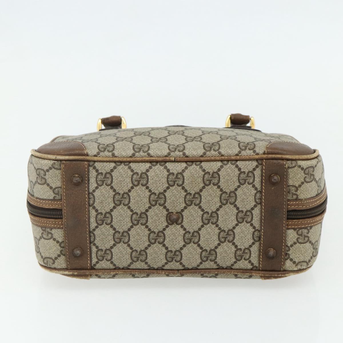 GUCCI GG Supreme Hand Bag PVC Beige Gold 000 58 0090 Auth 175308