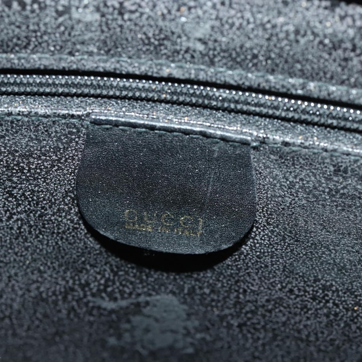GUCCI Bamboo Tote Bag Leather Black Gold 002 123 0322 Auth 175311