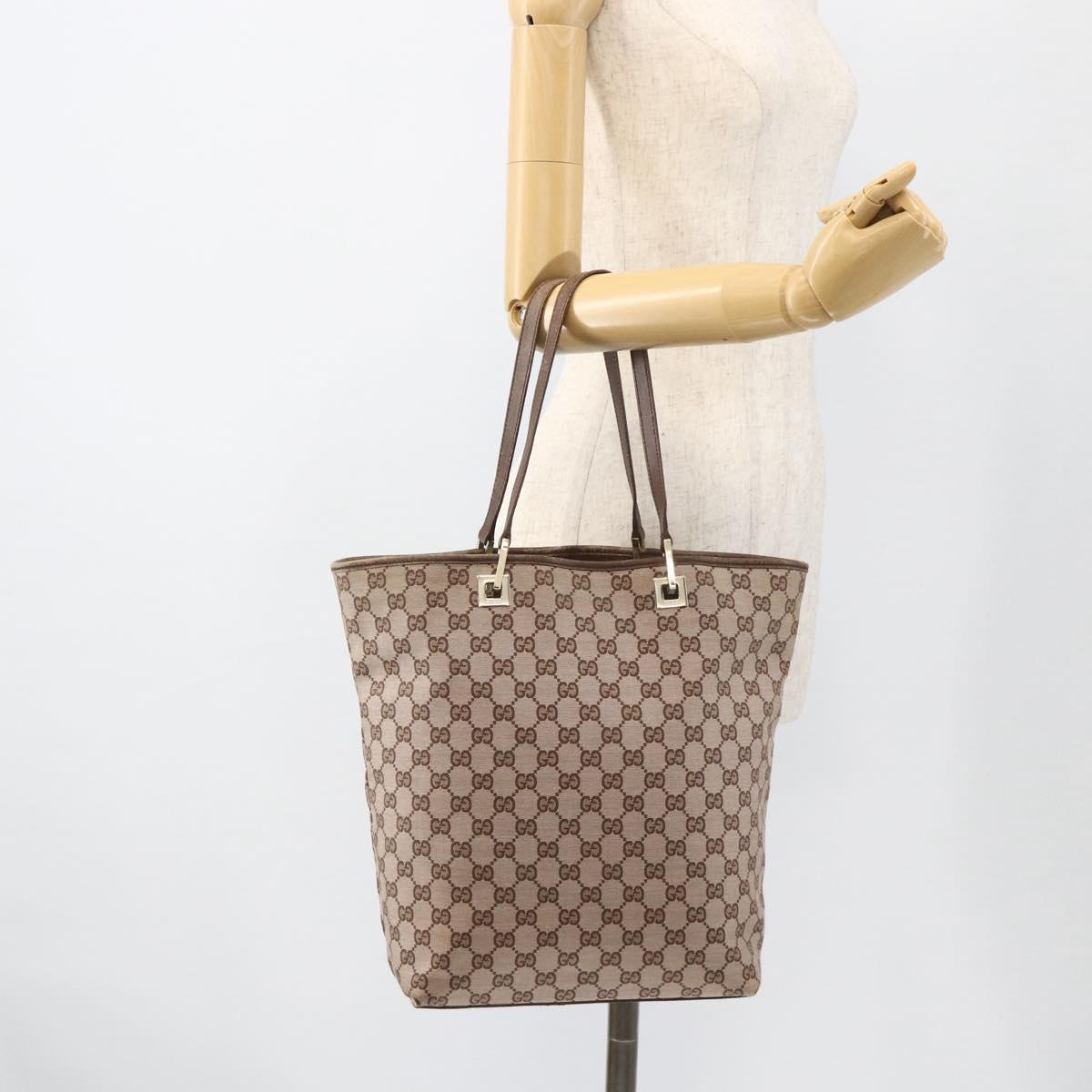 GUCCI GG Canvas Tote Bag Pink Gold 002 1093 1705 Auth 175339