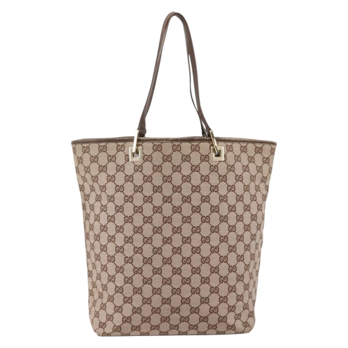 GUCCI GG Canvas Tote Bag Pink Gold 002 1093 1705 Auth 175339