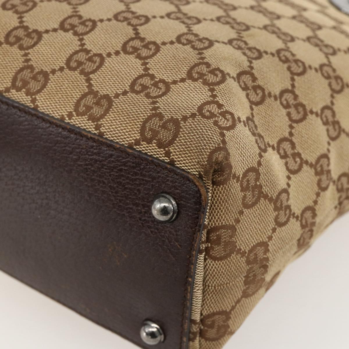 GUCCI GG Canvas Tote Bag Beige Silver 120840 Auth 175340