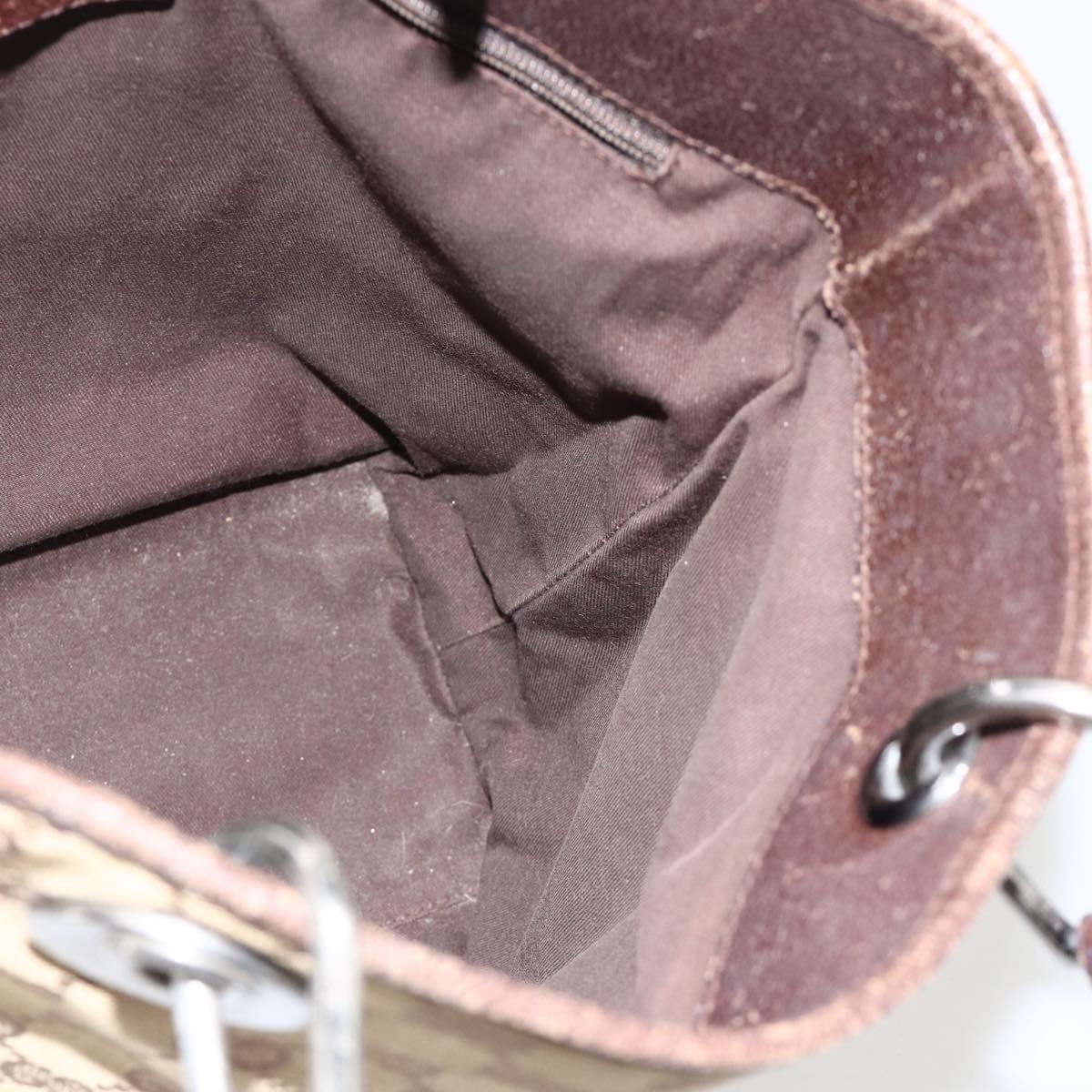 GUCCI GG Canvas Tote Bag Beige Silver 120840 Auth 175340