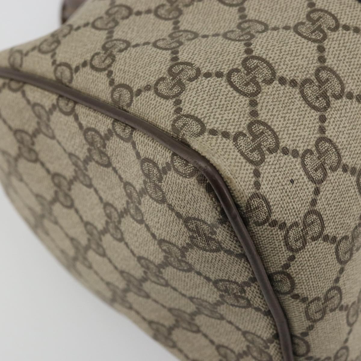 GUCCI GG Supreme Web Sherry Line Hand Bag PVC Beige Gold Auth 175351