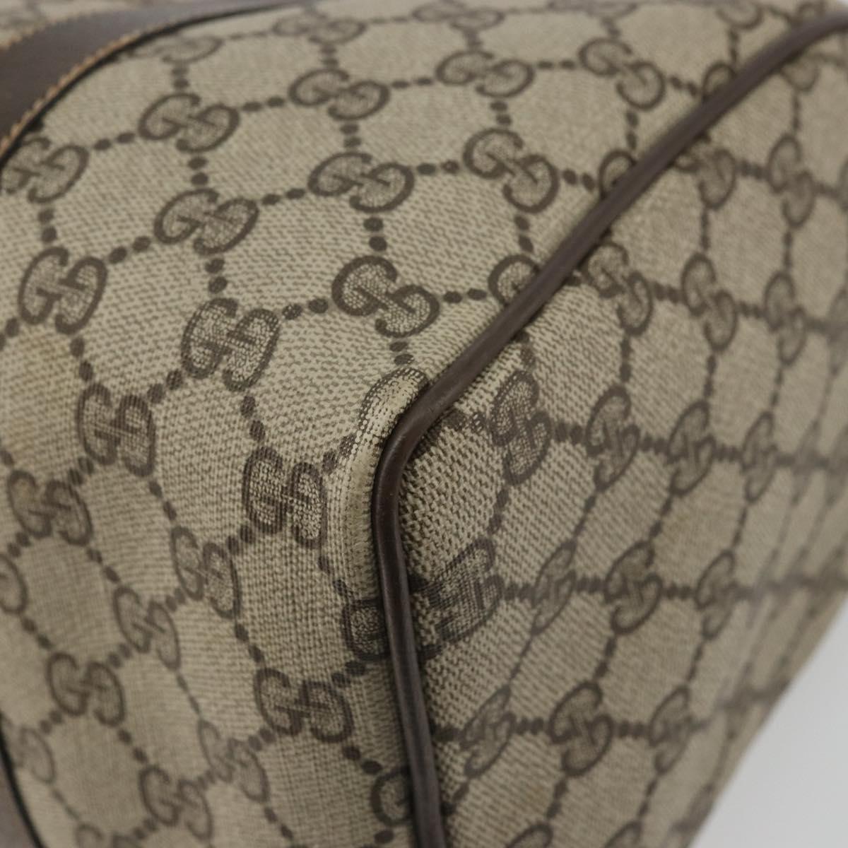 GUCCI GG Supreme Web Sherry Line Hand Bag PVC Beige Gold Auth 175351