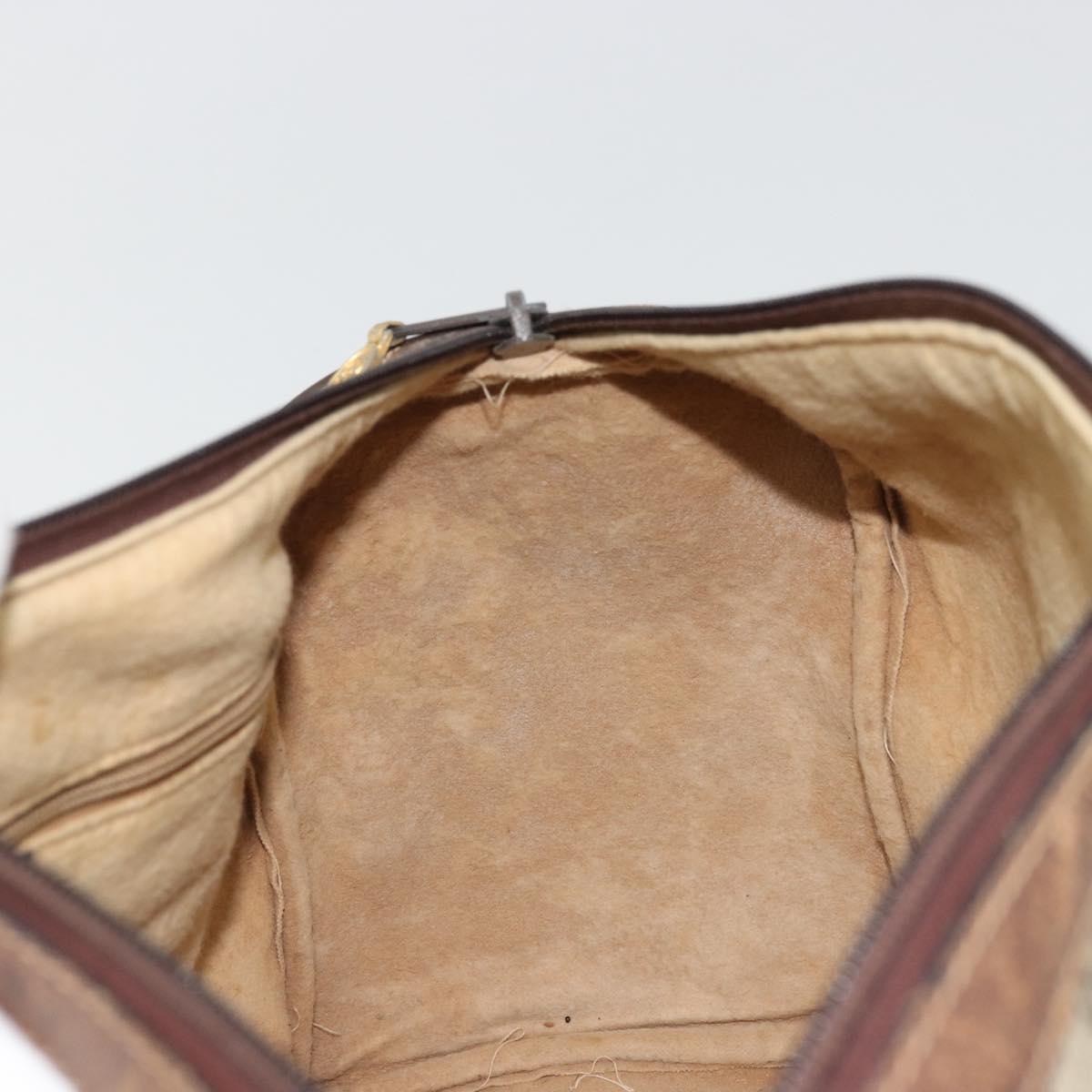 GUCCI GG Supreme Web Sherry Line Hand Bag PVC Beige Gold Auth 175351