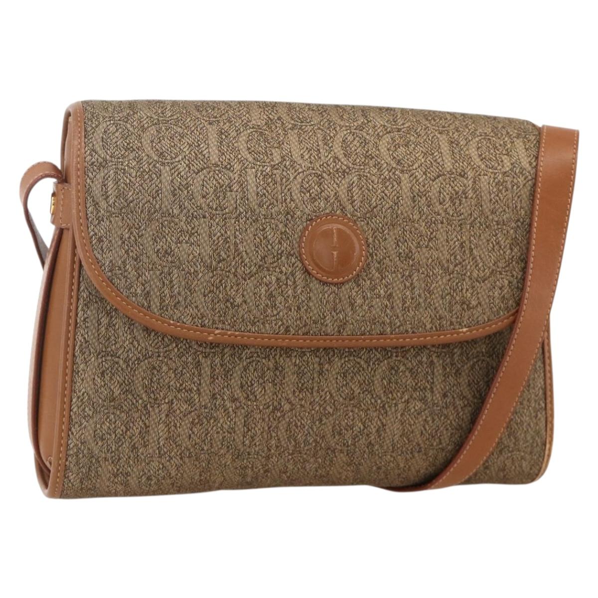 GUCCI Shoulder Bag Canvas Beige Gold 001 14 0712 Auth 175356