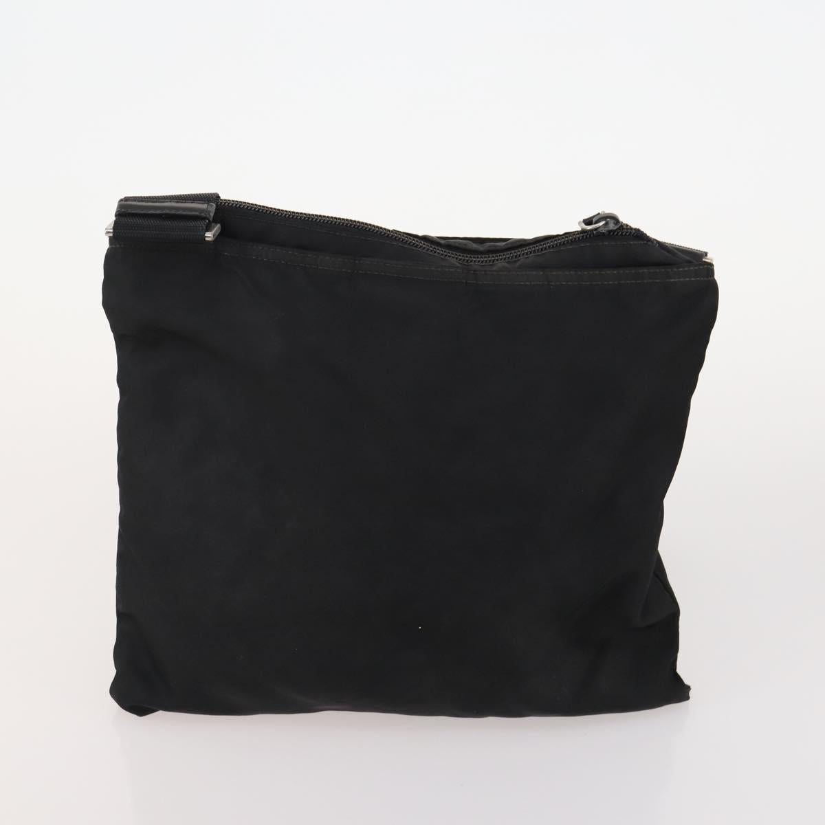 PRADA Shoulder Bag Nylon Canvas Leather 4 Set Black Beige Auth 175363
