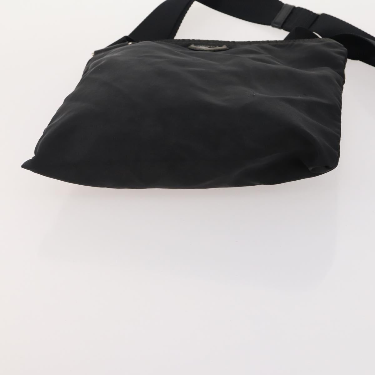 PRADA Shoulder Bag Nylon Canvas Leather 4 Set Black Beige Auth 175363