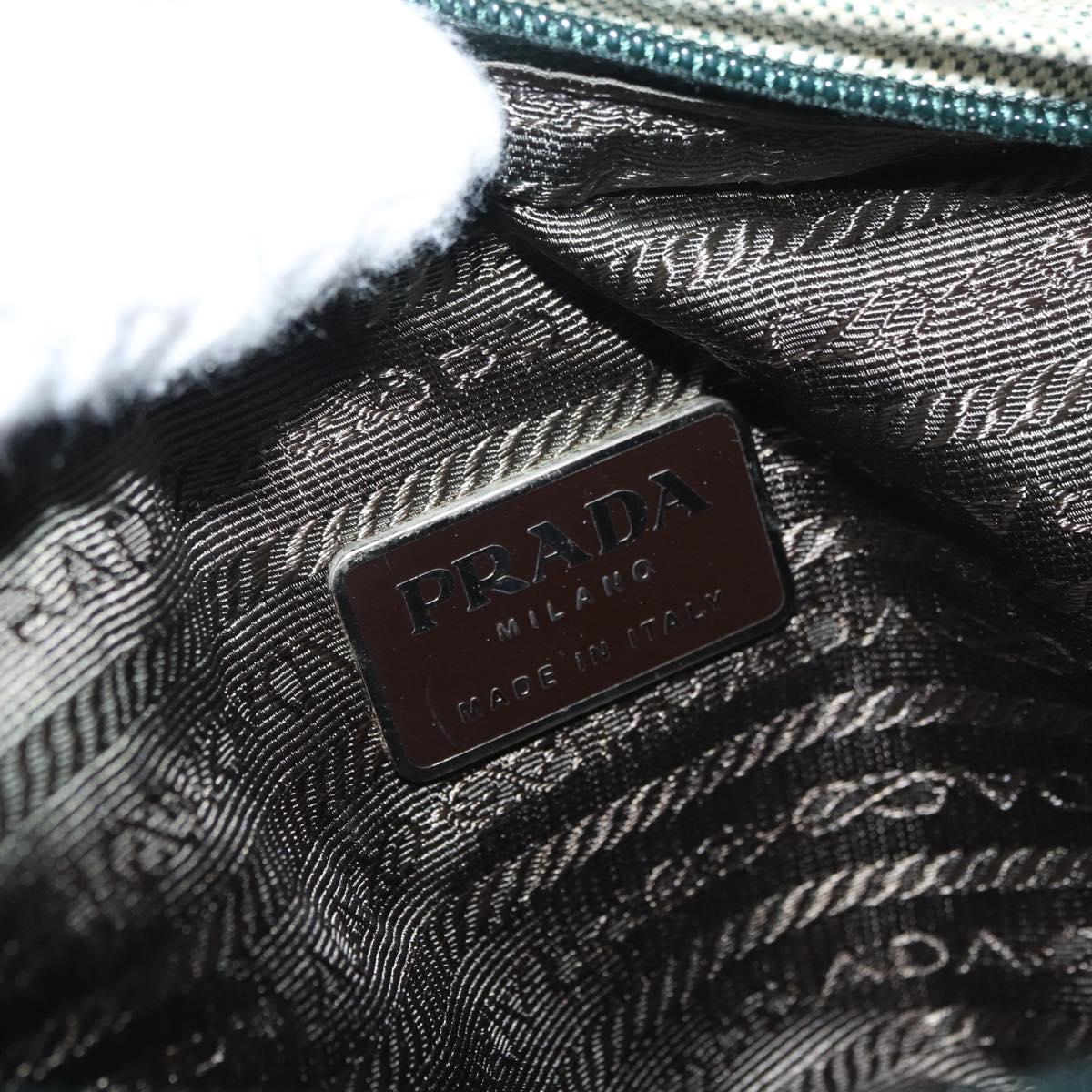 PRADA Waist bag Canvas Beige Silver Auth 175376