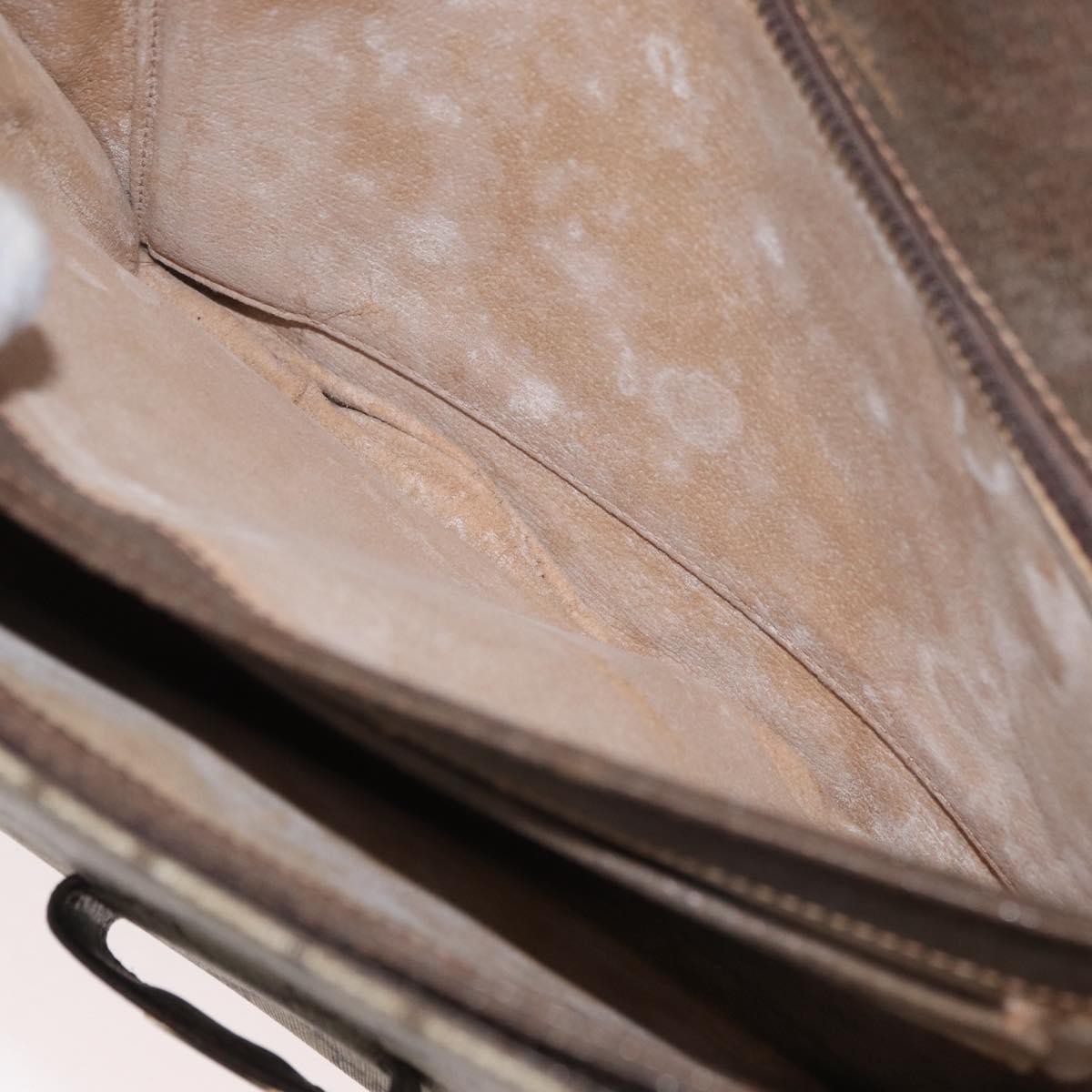 GUCCI GG Supreme Horsebit Shoulder Bag PVC Beige Gold 001 16 4084 Auth 175390