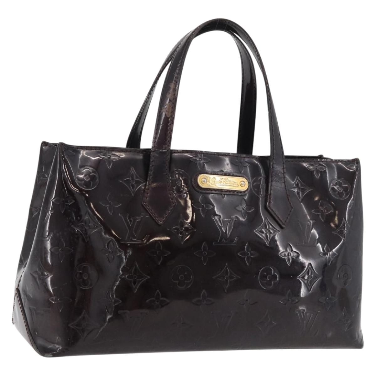 LOUIS VUITTON Monogram Vernis Wilshire PM Hand Bag Amarante M93641 Auth 175410