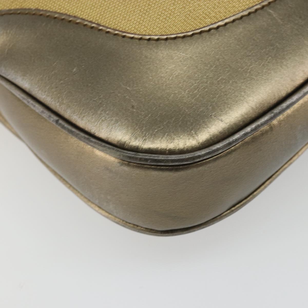 GUCCI Jackie Shoulder Bag Canvas Beige Gold 001 3306 Auth 175420