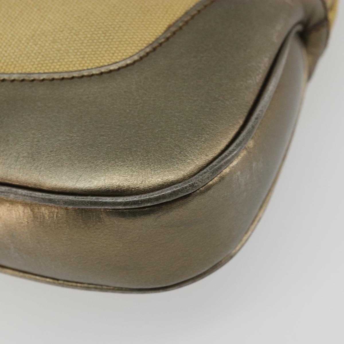 GUCCI Jackie Shoulder Bag Canvas Beige Gold 001 3306 Auth 175420