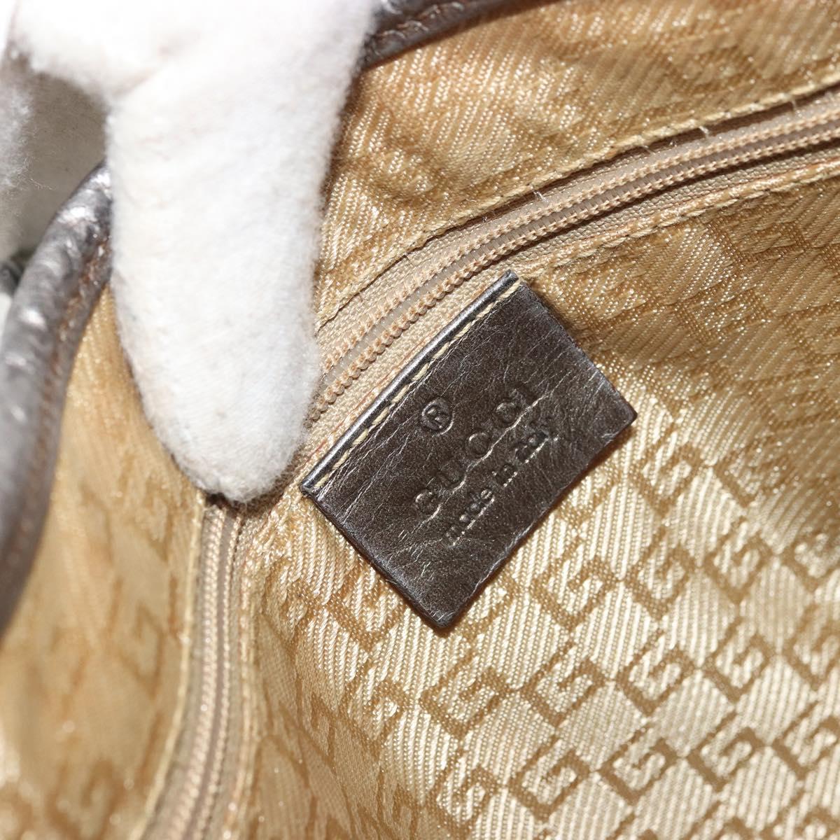 GUCCI Jackie Shoulder Bag Canvas Beige Gold 001 3306 Auth 175420
