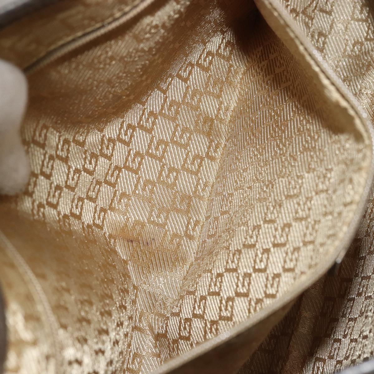 GUCCI Jackie Shoulder Bag Canvas Beige Gold 001 3306 Auth 175420