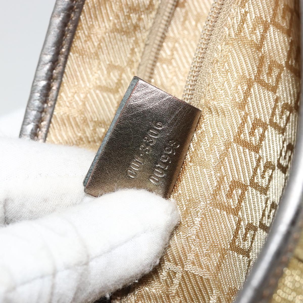 GUCCI Jackie Shoulder Bag Canvas Beige Gold 001 3306 Auth 175420
