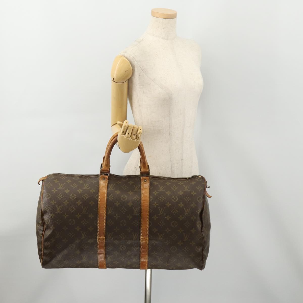 LOUIS VUITTON Monogram Keepall 50 Boston Bag M41426 LV Auth 175430