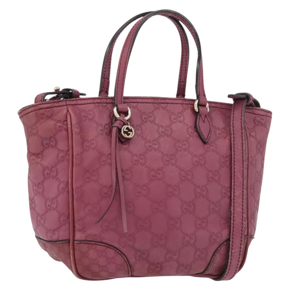 GUCCI GG Canvas Guccissima Hand Bag 2way Purple Gold 353121 Auth 175467