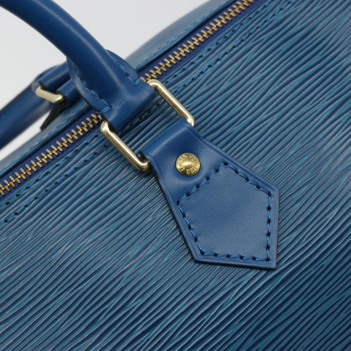 LOUIS VUITTON Epi Speedy 35 Hand Bag Toledo Blue M42995 LV Auth 175504A