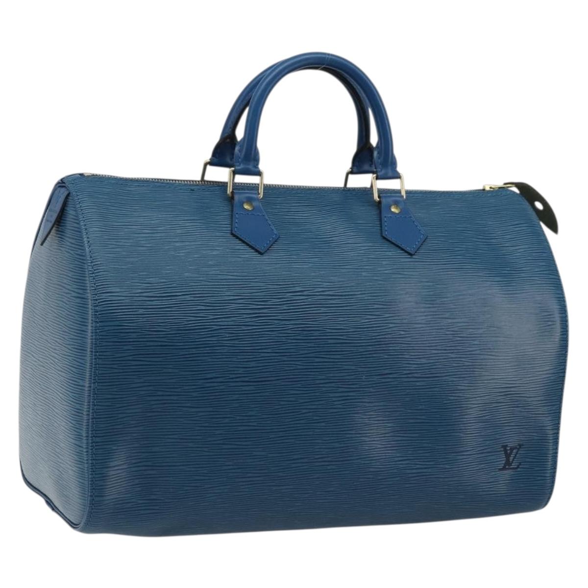 LOUIS VUITTON Epi Speedy 35 Hand Bag Toledo Blue M42995 LV Auth 175504A