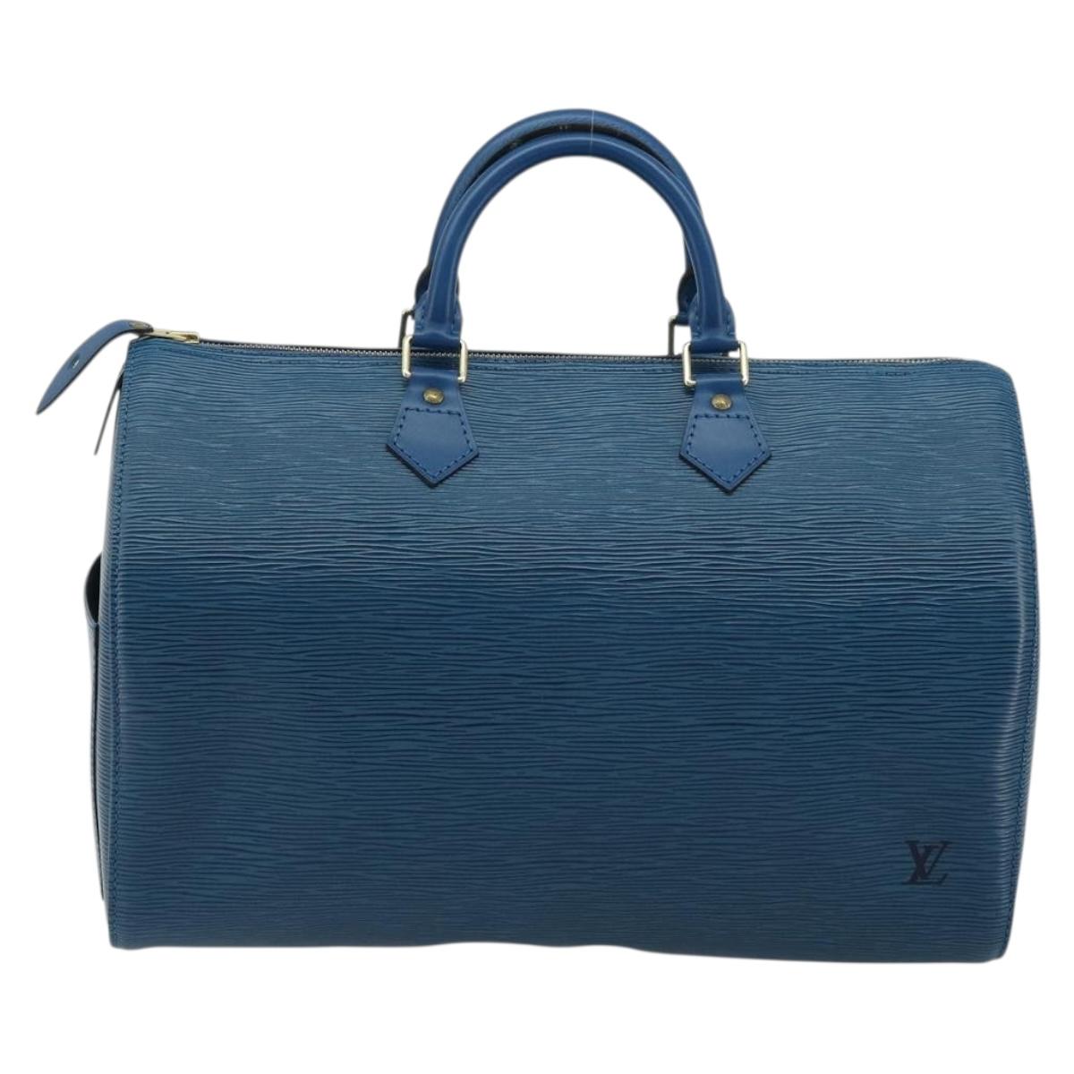 LOUIS VUITTON Epi Speedy 35 Hand Bag Toledo Blue M42995 LV Auth 175504A