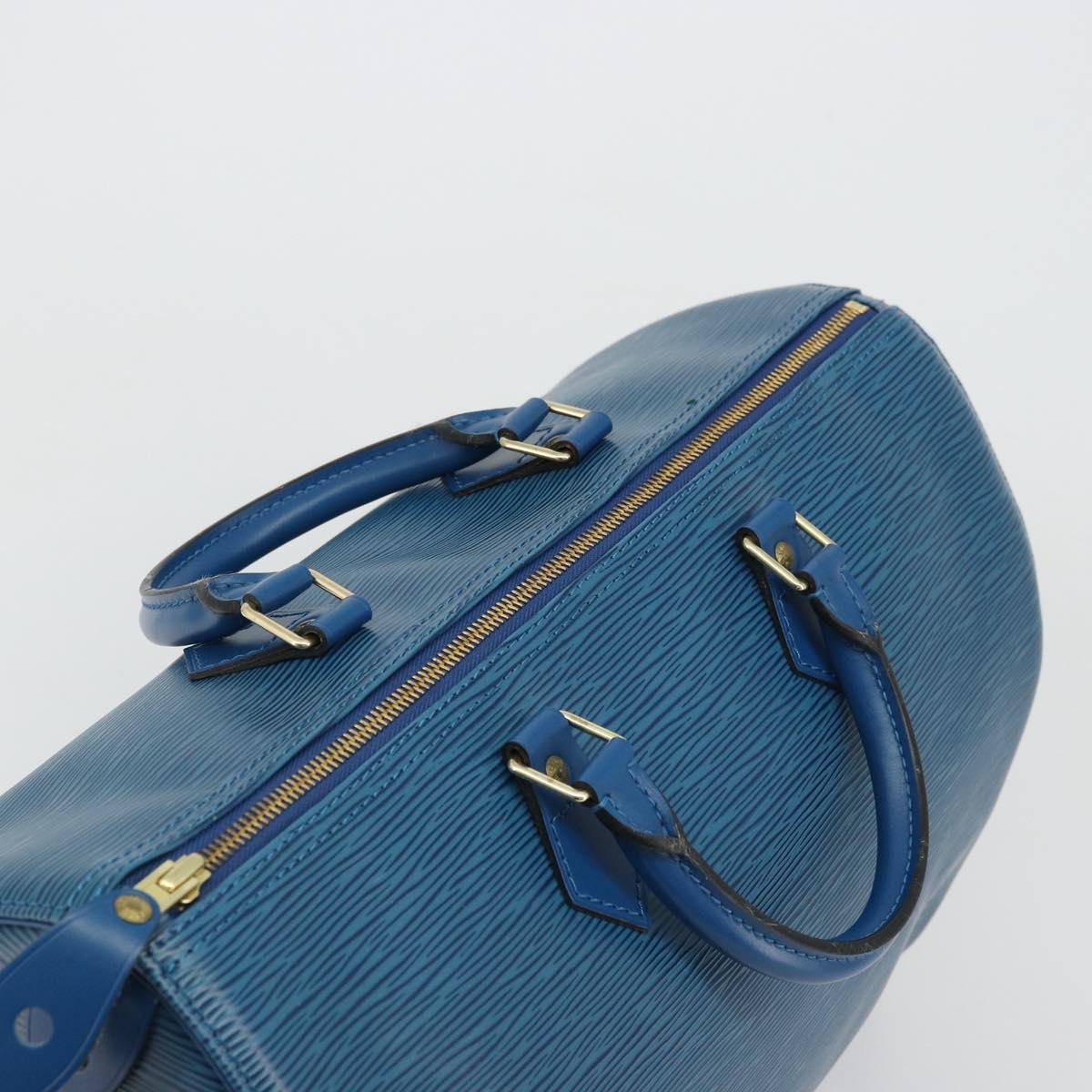 LOUIS VUITTON Epi Speedy 35 Hand Bag Toledo Blue M42995 LV Auth 175504A