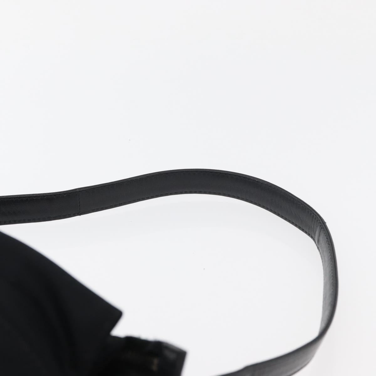 FENDI Mamma Baguette Shoulder Bag Nylon Black Silver Auth 175505A