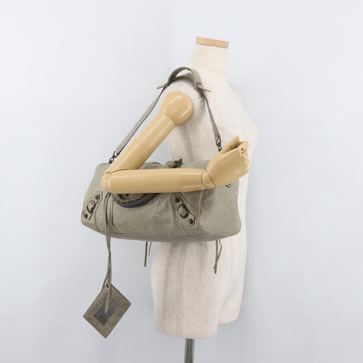 BALENCIAGA The Twiggy Hand Bag Leather 2way Ivory 128523 Auth 175506