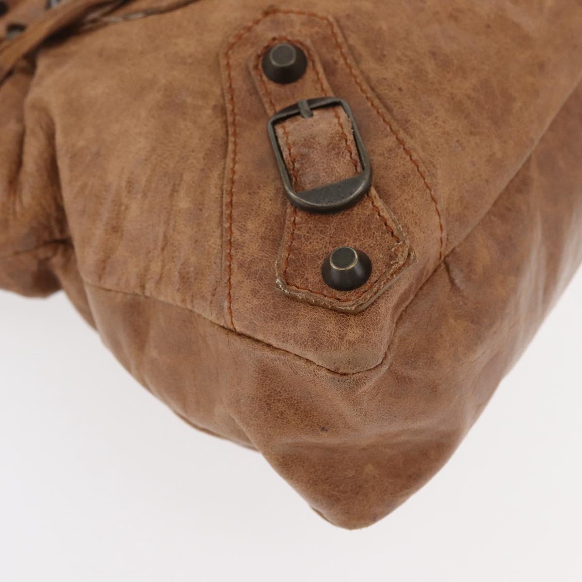 BALENCIAGA The First Hand Bag Leather 2way Brown 103208 Auth 175513A
