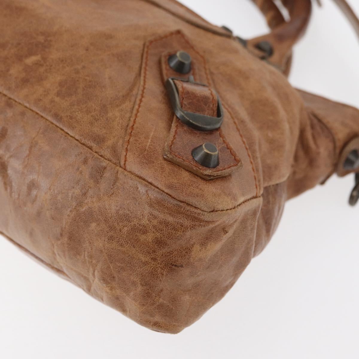 BALENCIAGA The First Hand Bag Leather 2way Brown 103208 Auth 175513A