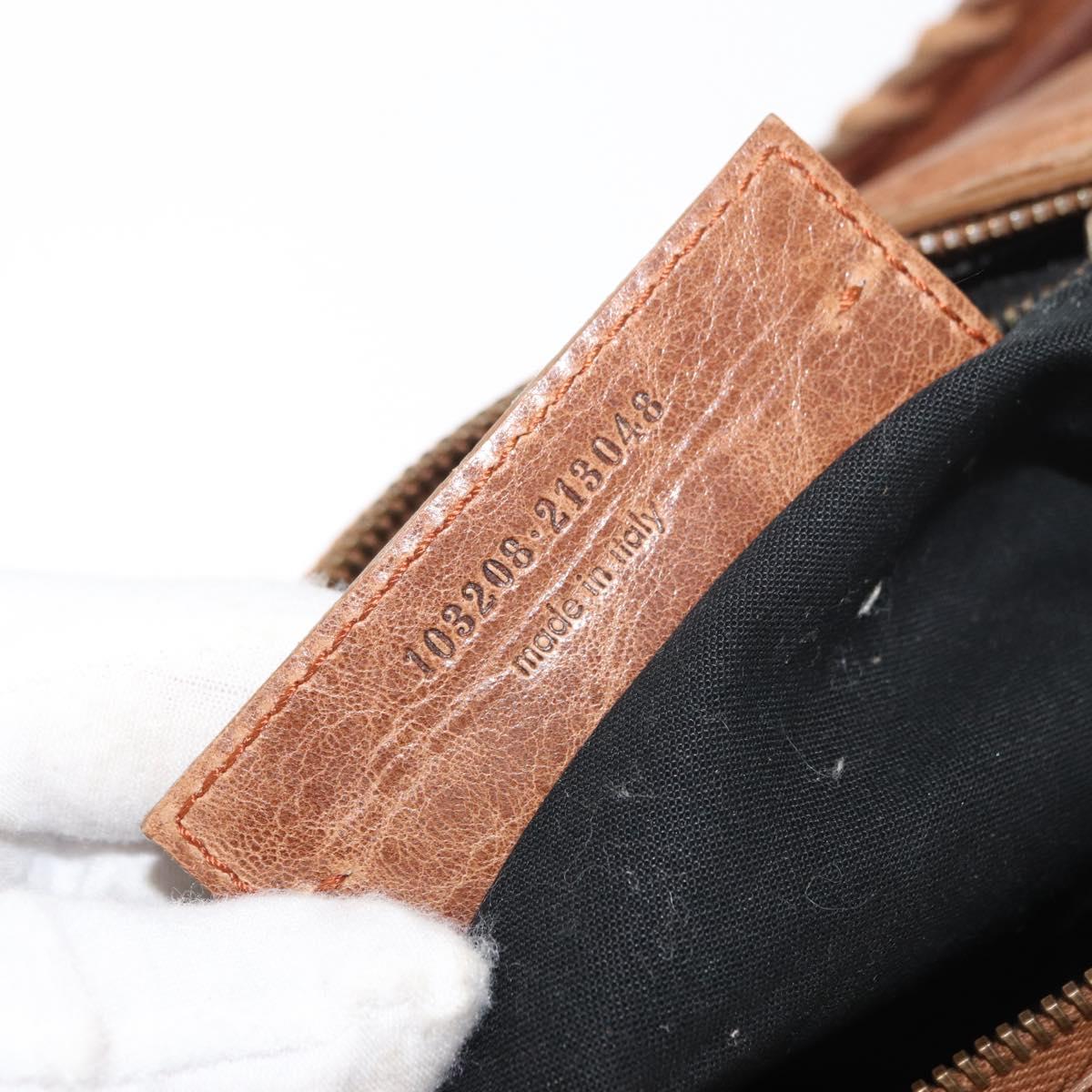 BALENCIAGA The First Hand Bag Leather 2way Brown 103208 Auth 175513A