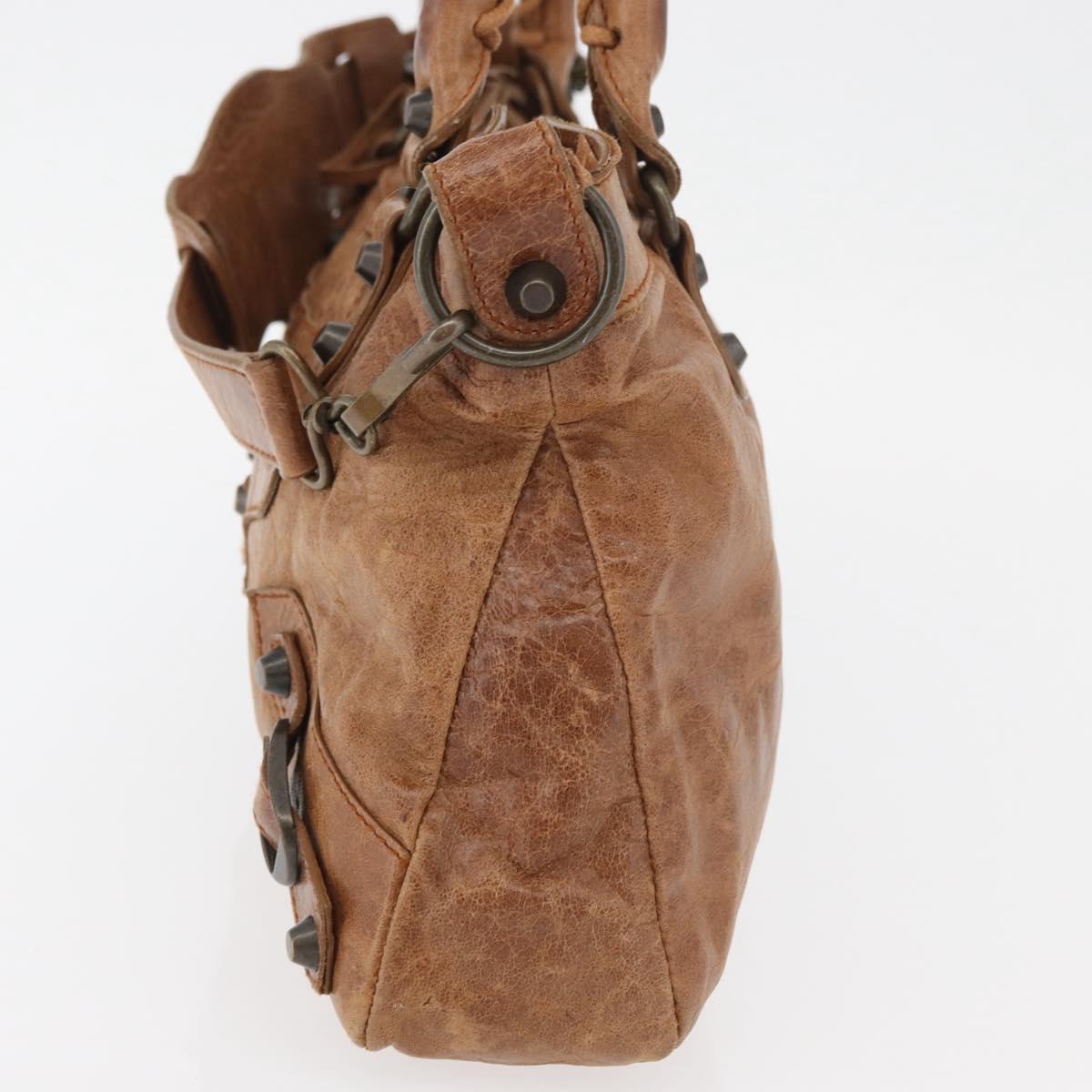 BALENCIAGA The First Hand Bag Leather 2way Brown 103208 Auth 175513A