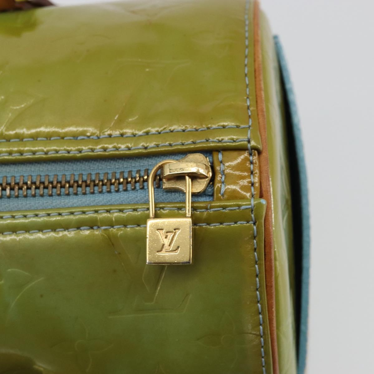 LOUIS VUITTON Monogram Vernis Bedford Hand Bag Baby Blue M91007 LV Auth 175527