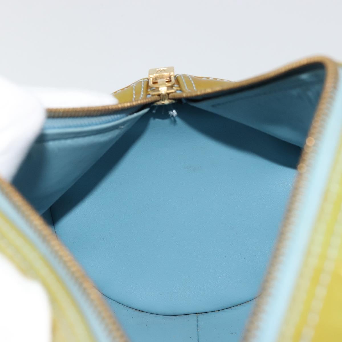 LOUIS VUITTON Monogram Vernis Bedford Hand Bag Baby Blue M91007 LV Auth 175527
