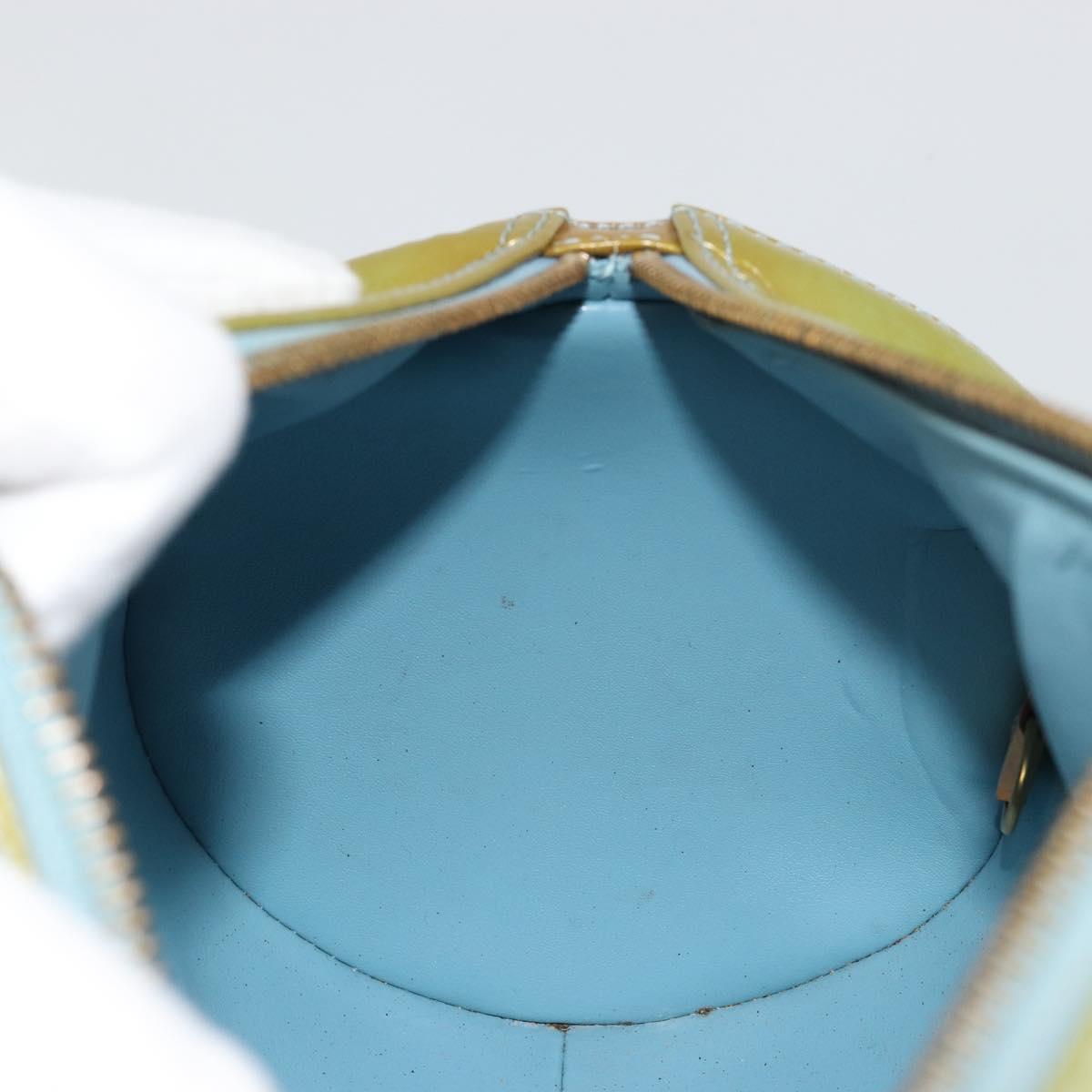 LOUIS VUITTON Monogram Vernis Bedford Hand Bag Baby Blue M91007 LV Auth 175527