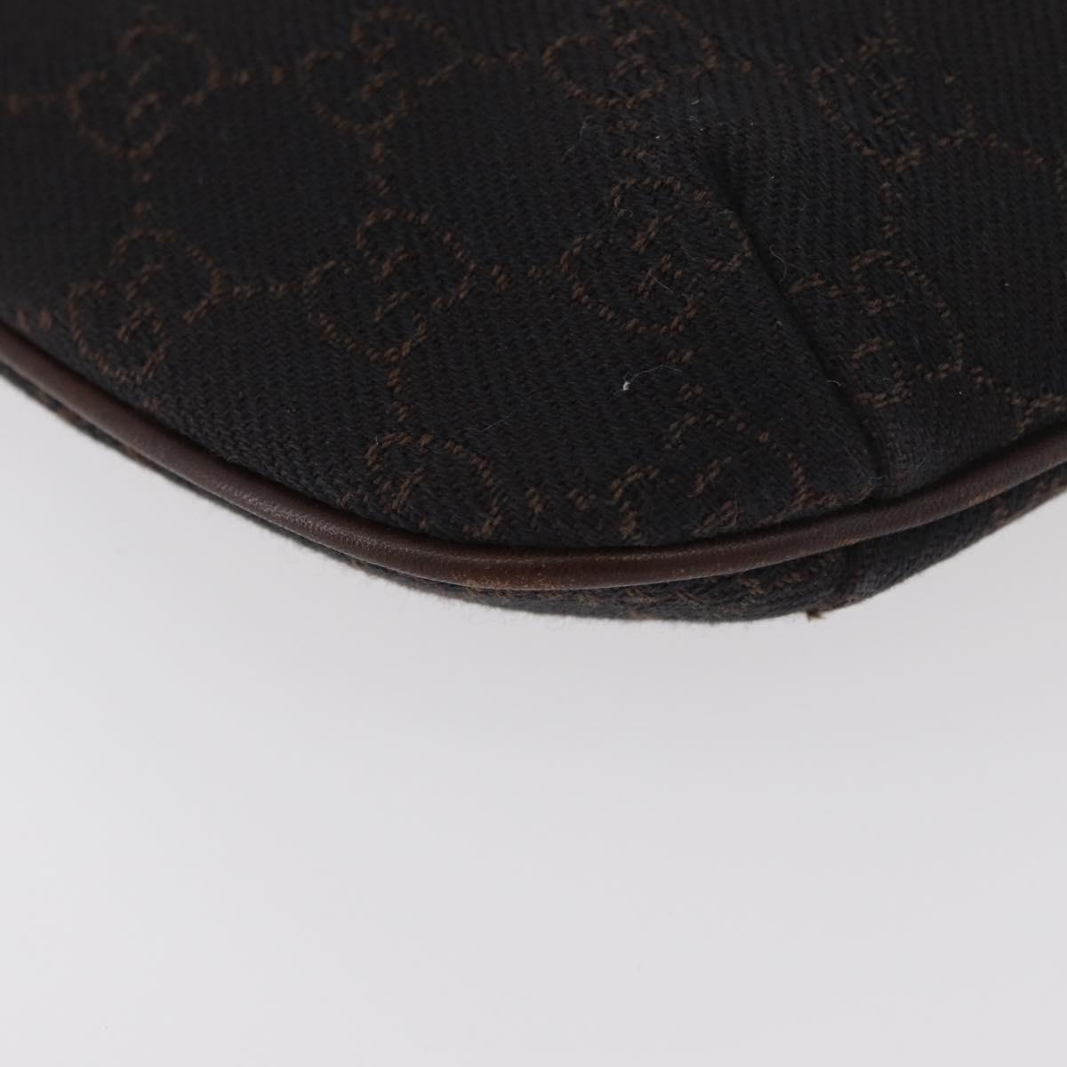 GUCCI GG Canvas Shoulder Bag Black Silver 32160 Auth 175536A