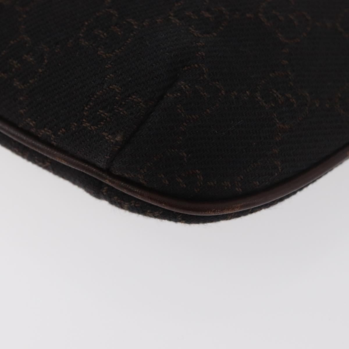 GUCCI GG Canvas Shoulder Bag Black Silver 32160 Auth 175536A