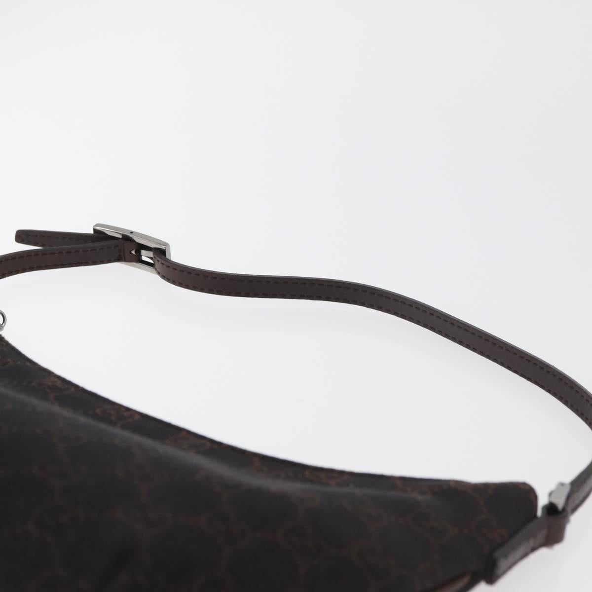 GUCCI GG Canvas Shoulder Bag Black Silver 32160 Auth 175536A