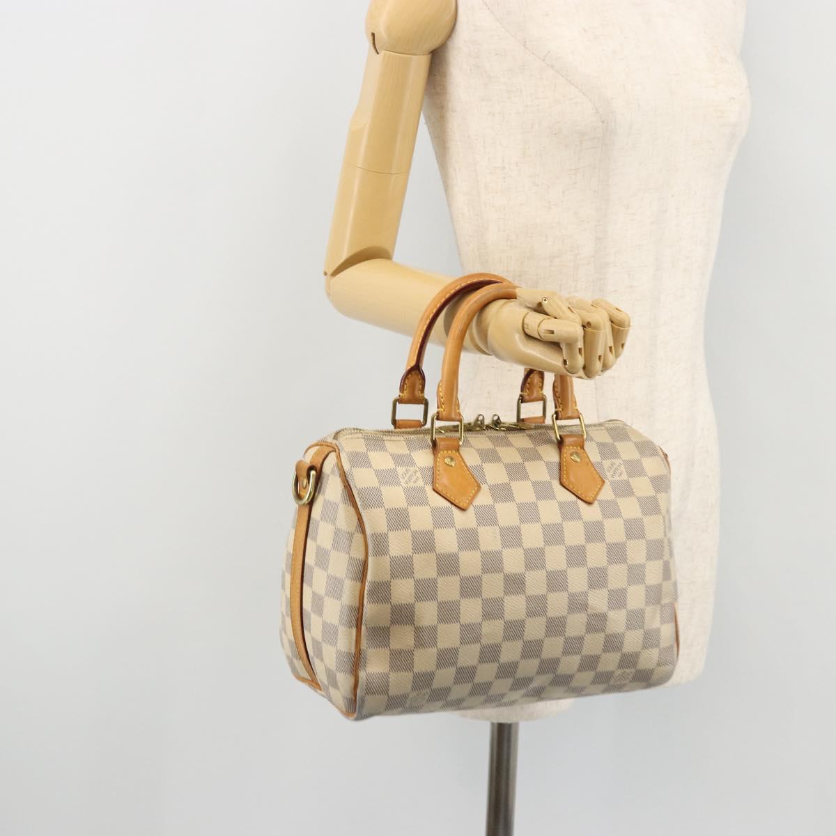LOUIS VUITTON Damier Azur Speedy Bandouliere 25 Hand Bag N41000 LV Auth 175563