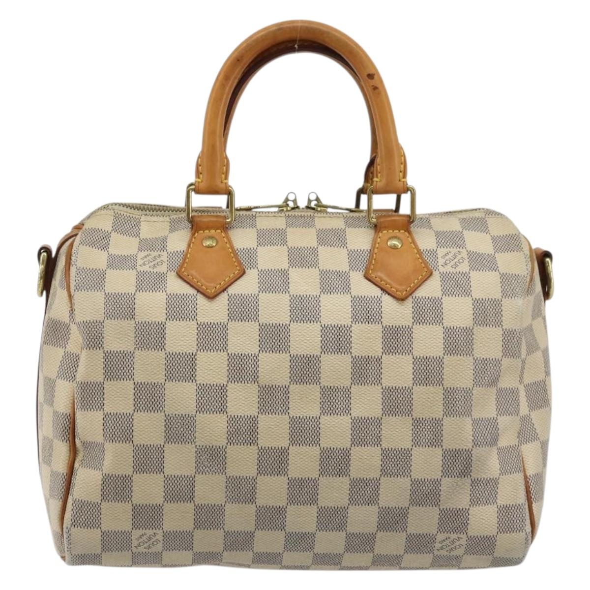 LOUIS VUITTON Damier Azur Speedy Bandouliere 25 Hand Bag N41000 LV Auth 175563