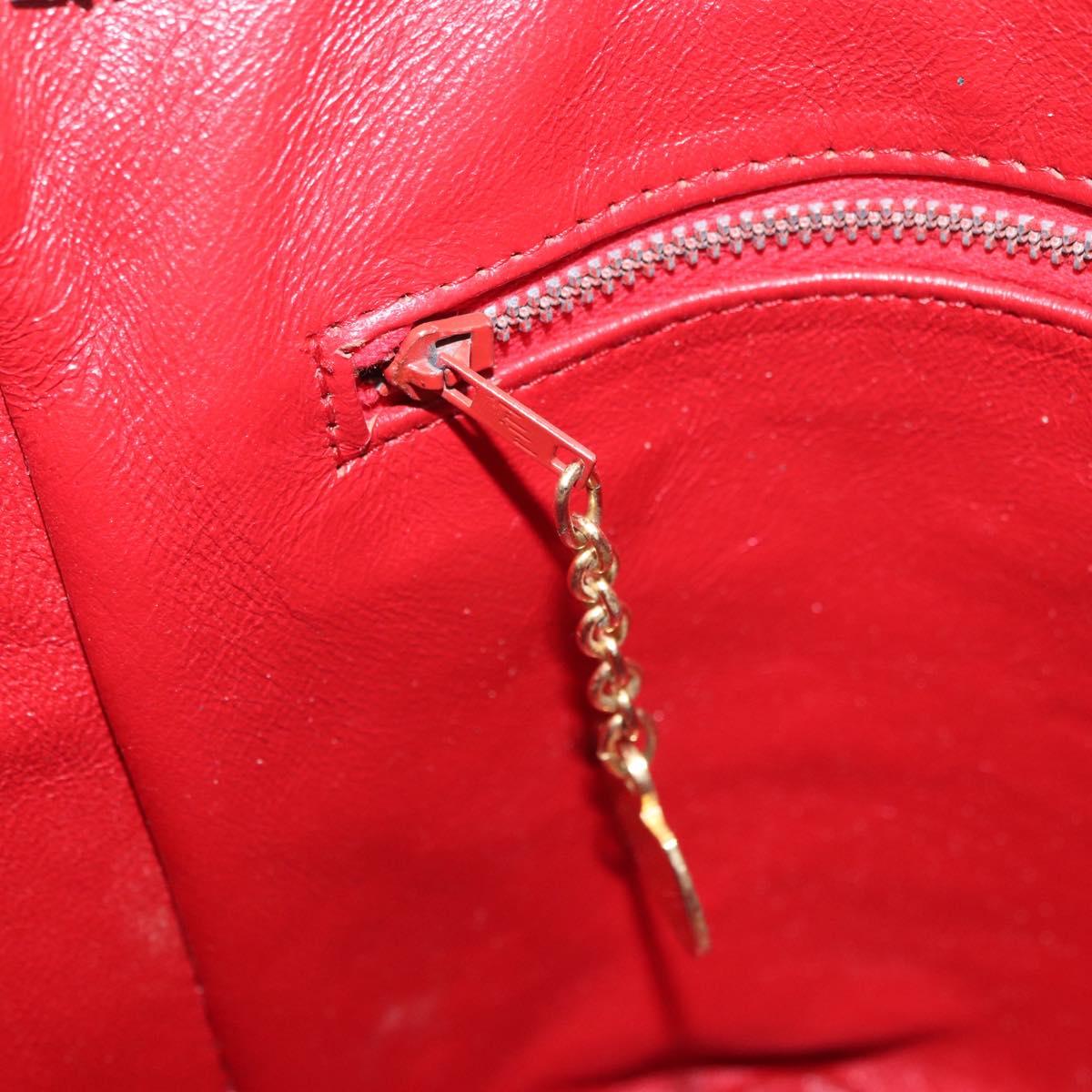 CELINE Shoulder Bag Leather Green Gold Auth 175580A