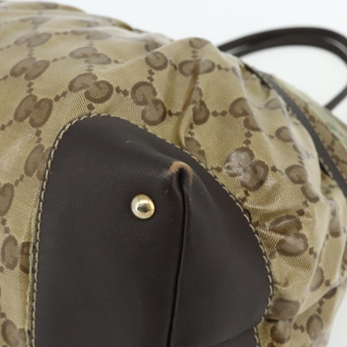 GUCCI GG Crystal Tote Bag Coated Canvas Beige Gold 223963 Auth 175582