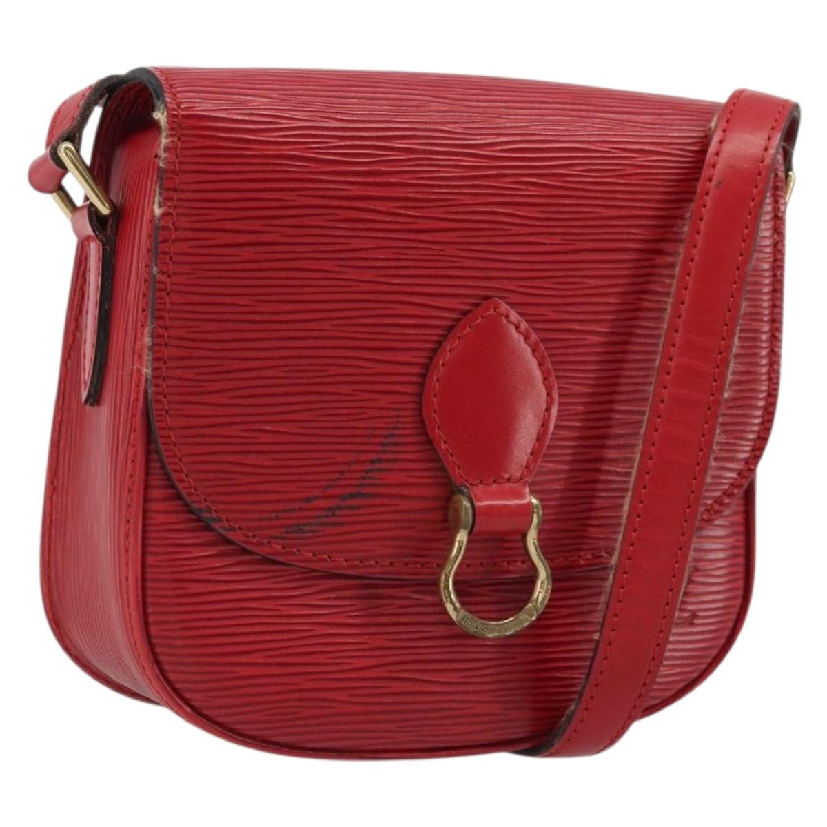LOUIS VUITTON Epi Saint Cloud PM Shoulder Bag Red M52217 LV Auth 175585