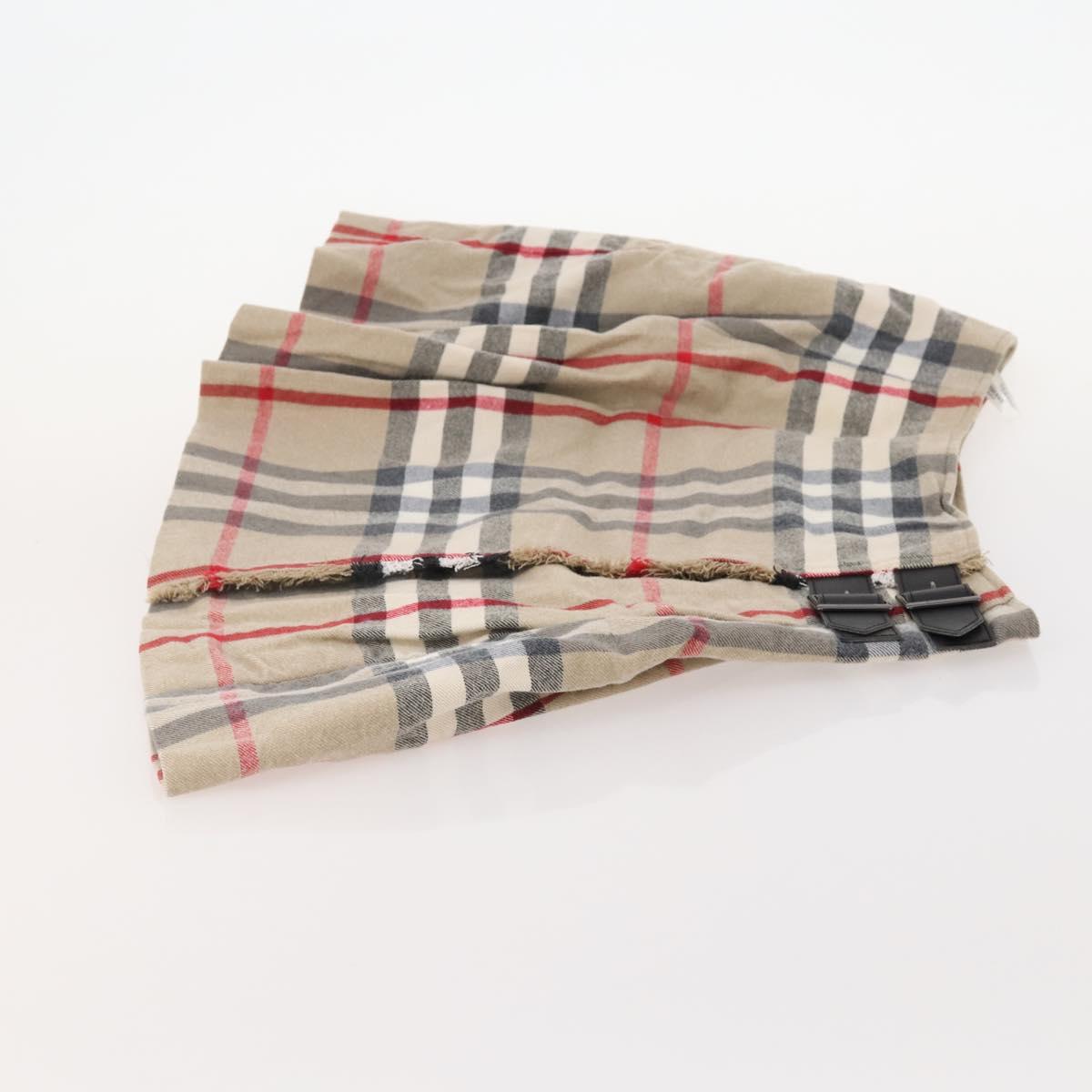 BURBERRY Nova Check Skirt cotton Beige Auth 175668A
