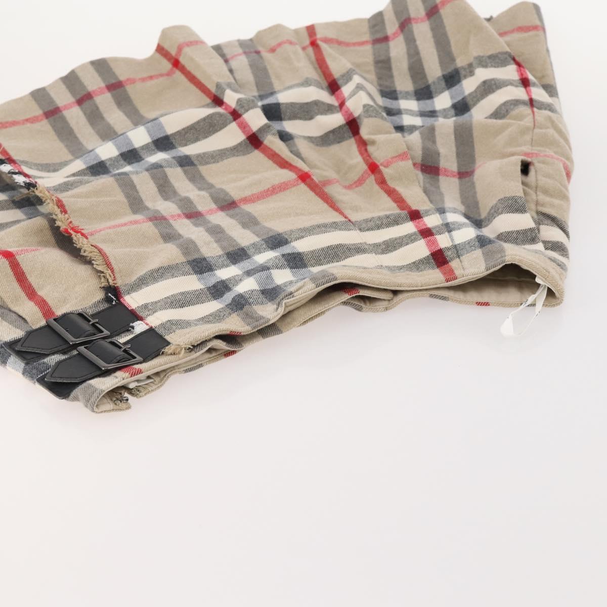 BURBERRY Nova Check Skirt cotton Beige Auth 175668A