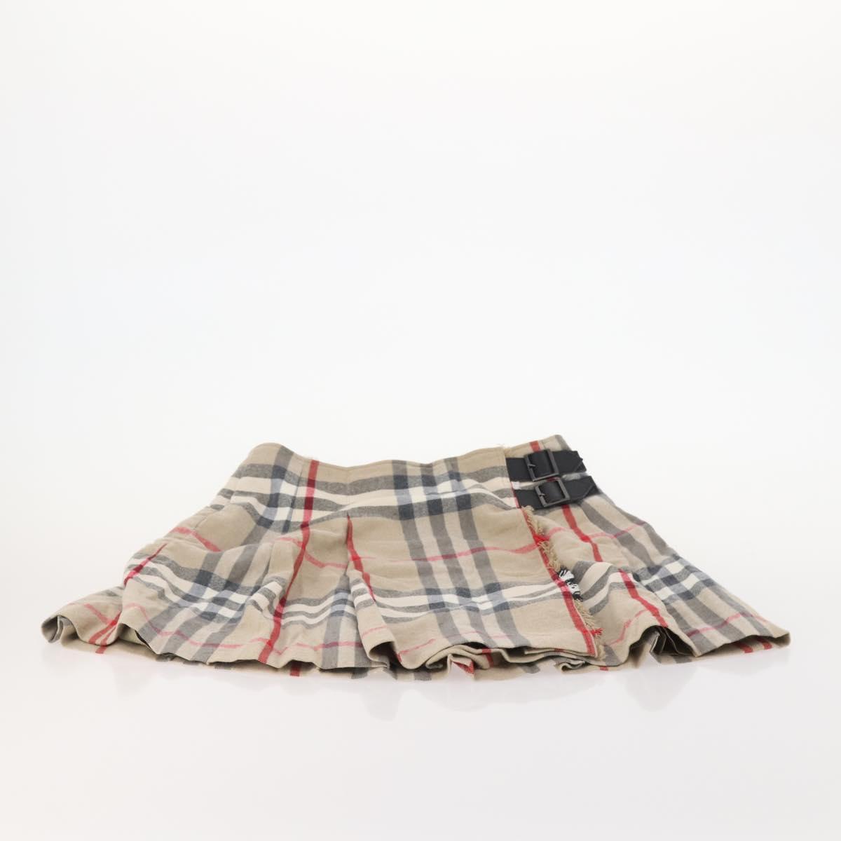 BURBERRY Nova Check Skirt cotton Beige Auth 175668A