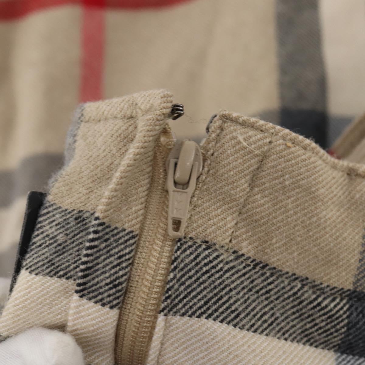 BURBERRY Nova Check Skirt cotton Beige Auth 175668A