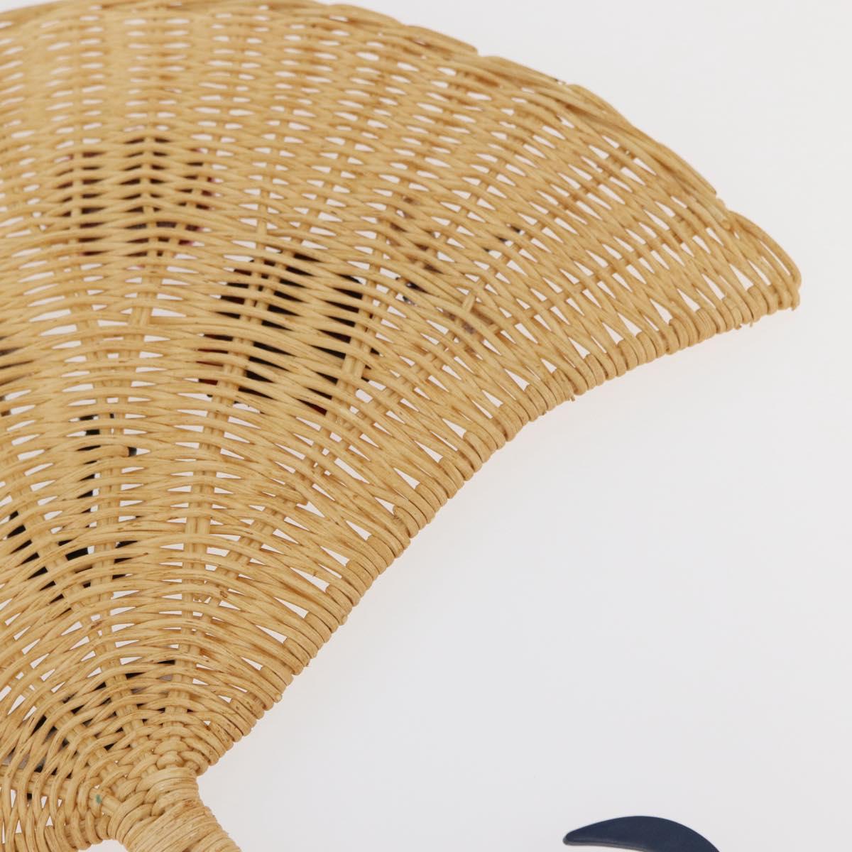 GUCCI Japanese Fan Rattan Beige Auth 175669A