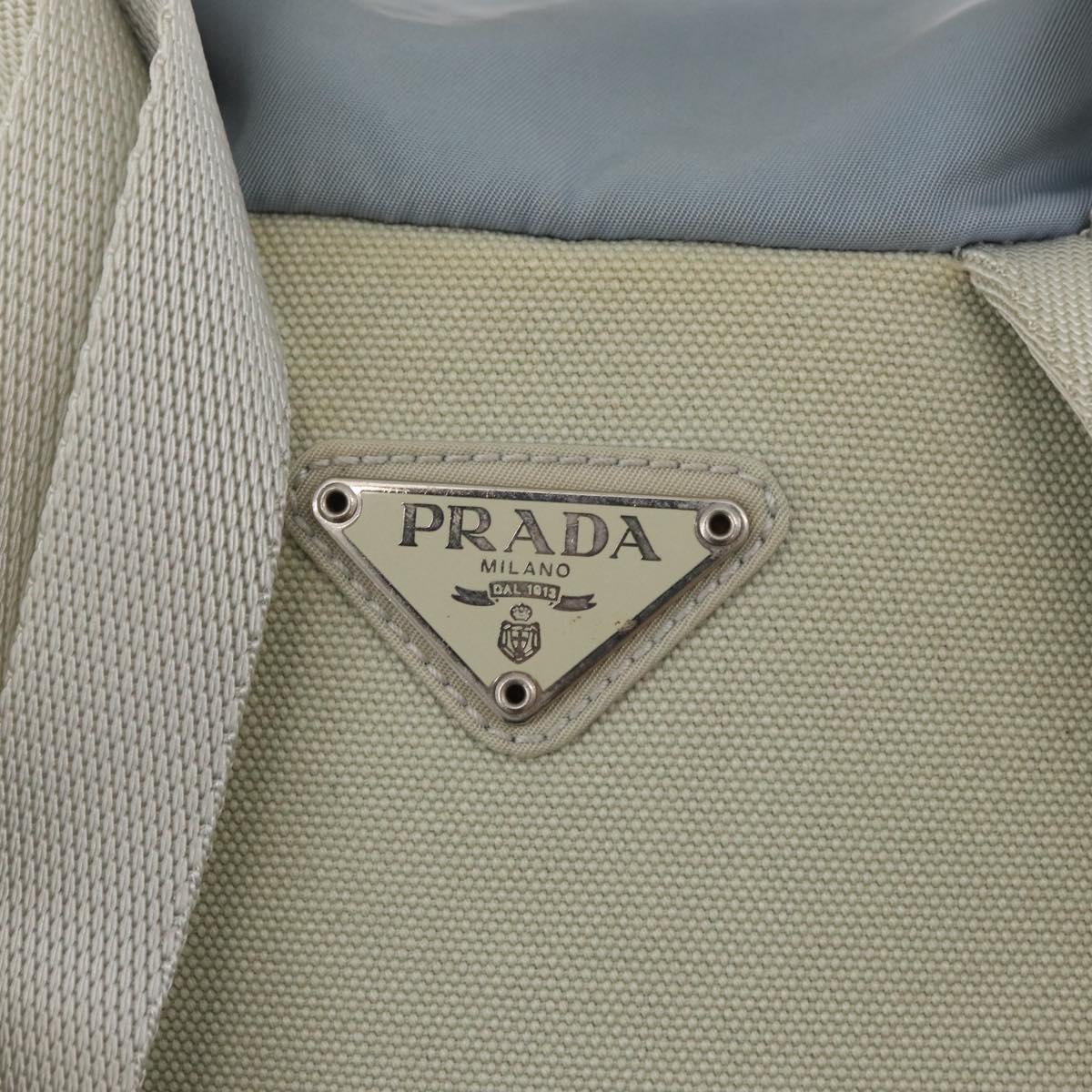 PRADA Backpack Nylon Light Blue Silver Auth 175701